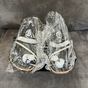 Black rhinestone flower Sandals - New With Tags - Very Cute